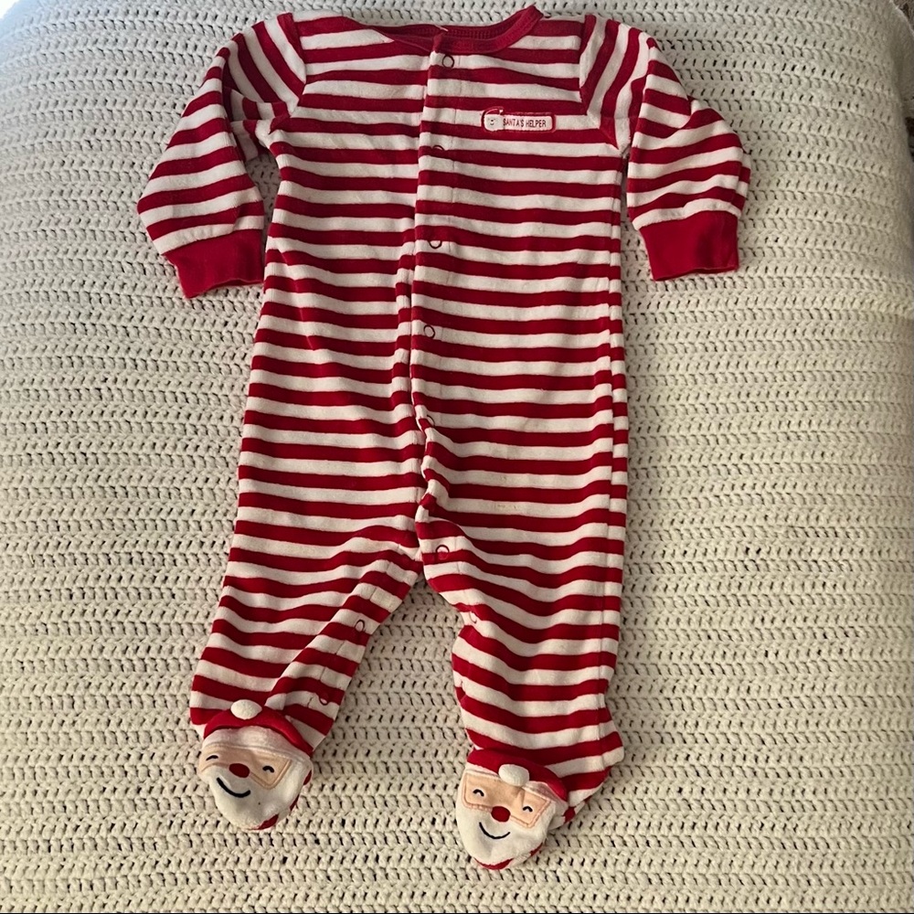 Santas helper striped pajamas